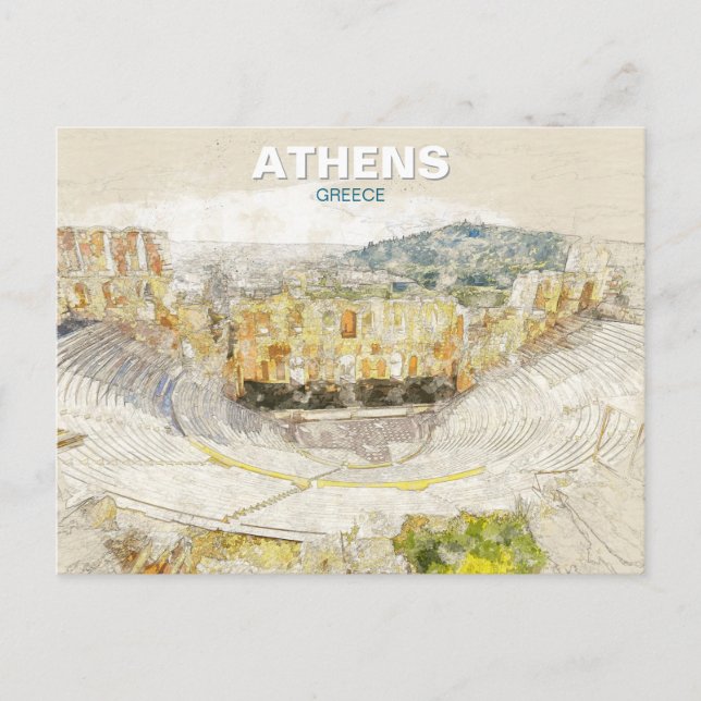 Ancient Theater of Athens Greece  Postkarte (Vorderseite)