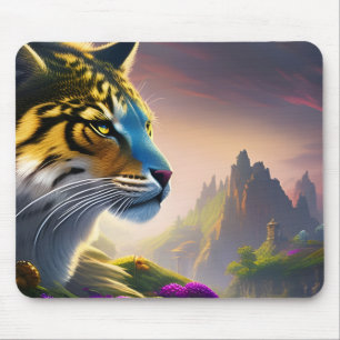 Ancient Tiger Surveys Königreich, Purple Flowers Mousepad