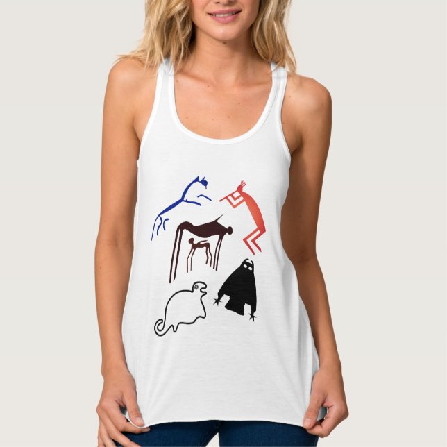 Ancient Tribal Earth Art - Ancient Animals T - Shi Tank Top (Vorderseite)