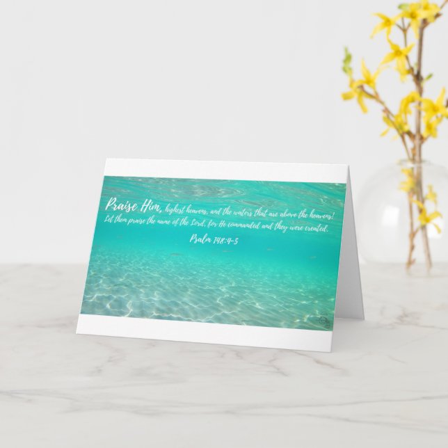 Ancient Waters Psalm 148:4-5 Grußkarte Karte (Gelbe Blume)