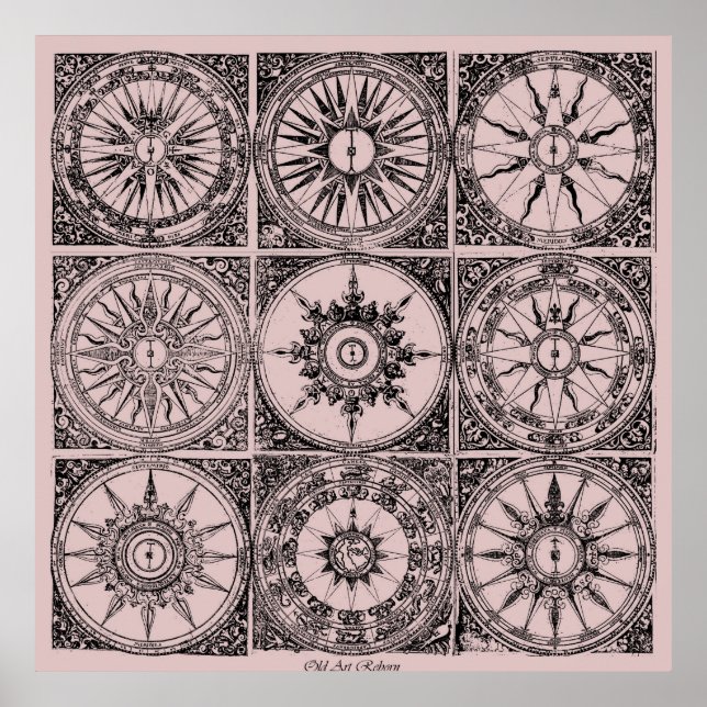 Ancient Wind Rose Poster (Vorne)