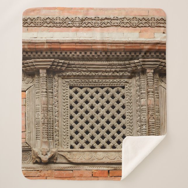 Ancient window in Nasal Chowk Courtyard of Hanuman Sherpadecke (Vorderseite)