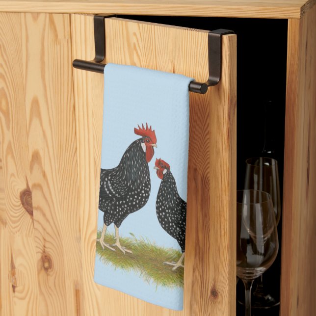 Ancona Chickens Geschirrtuch (Drittel gefaltet)