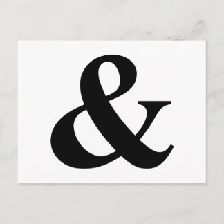 & and Sign Ampersand Logogramm Symbol Icon Shortcu Postkarte