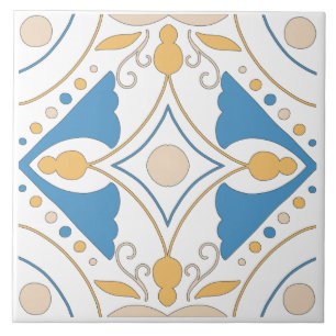 Andalouse Orange Blue Pink Floral Mediterranes Fliese