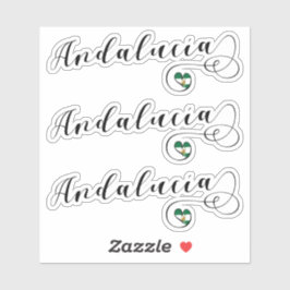 Andalucía Heart Flag Stickers, Andalusien, Spanien Aufkleber