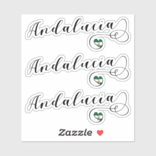 Andalucía Heart Flag Stickers, Andalusien, Spanien Aufkleber