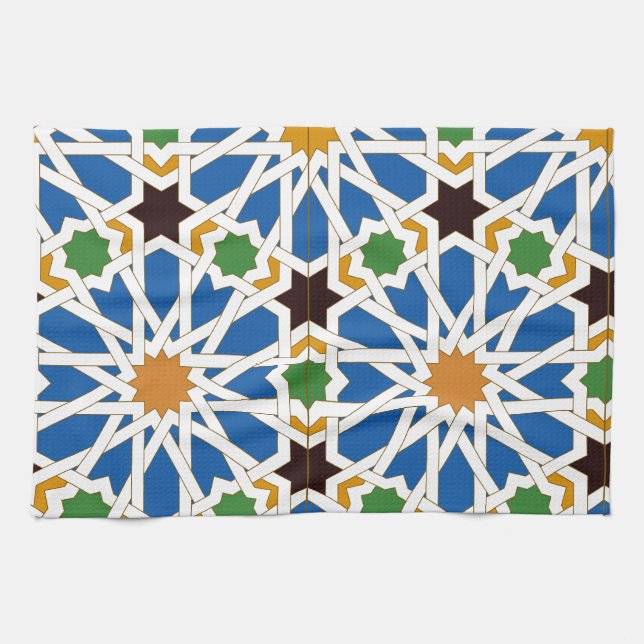 Andalusian Tiles 10 (Real Alcazar, Seville) Geschirrtuch (Horizontal)