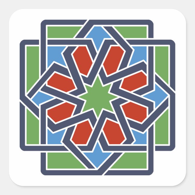 Andalusien 4 quadratischer aufkleber (Vorderseite)
