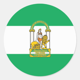 Andalusien-Flagge Runder Aufkleber