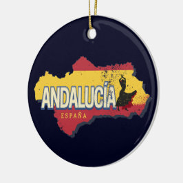 Andalusien Spanien Retro Karte Vintag Flamenco Keramik Ornament