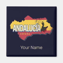 Andalusien Spanien Retro Karte Vintag Flamenco Magnet