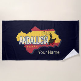 Andalusien Spanien Retro Karte Vintag Flamenco Strandtuch