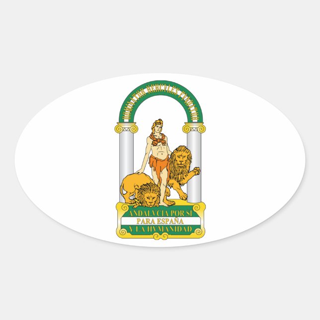 Andalusien (Spanien) Wappen Ovaler Aufkleber (Vorderseite)