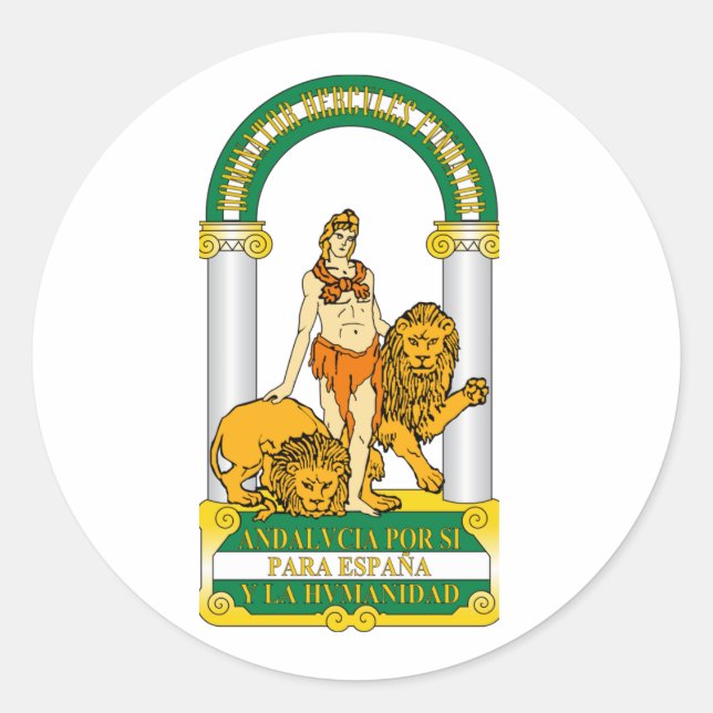 Andalusien (Spanien) Wappen Runder Aufkleber (Vorderseite)
