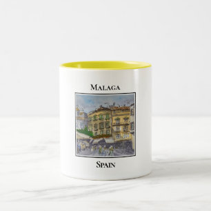 Andalusien Stadtmitte, Malaga, Spanien Zweifarbige Tasse