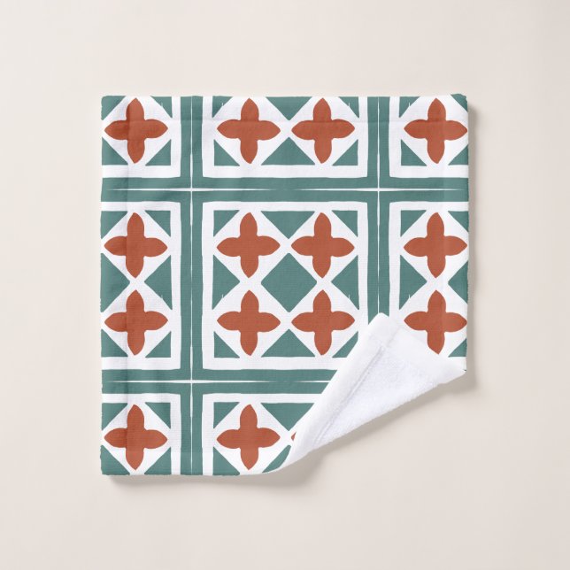 Andalusische Fliesen 15 Badhandtuch Set (Waschlappen)