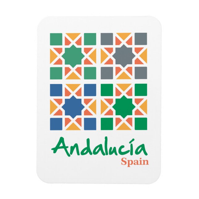 Andalusische Fliesen 4 Magnet (Vertikal)