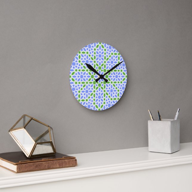Andalusische Fliesen 7 Runde Wanduhr (Büro)