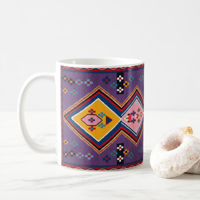 Andalusisches Erbe Geometrische Feine Kunst Kaffeetasse (Mit Donut)