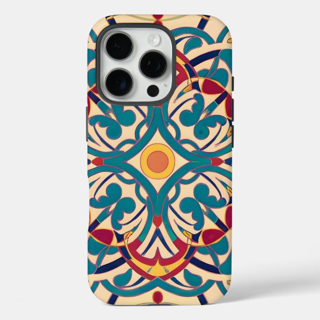 Andalusisches Mosaik minimal, Mandala-Muster Case-Mate iPhone Hülle (Rückseite)