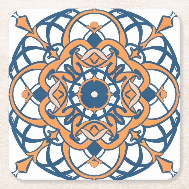 andalusisches Mosaik Rechteckiger Pappuntersetzer (Vorderseite)