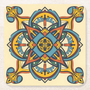 andalusisches Mosaik Rechteckiger Pappuntersetzer