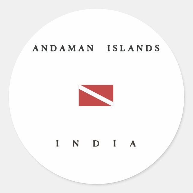 Andaman Islands India Scuba Dive Flag Runder Aufkleber (Vorderseite)
