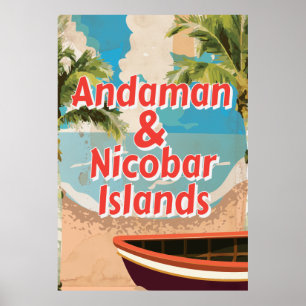 Andaman und Vintages Plakat Ferien Nicobar Insel