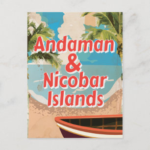 Andamanen und Nicobar-Inseln Vintage-Urlaubsposter Postkarte