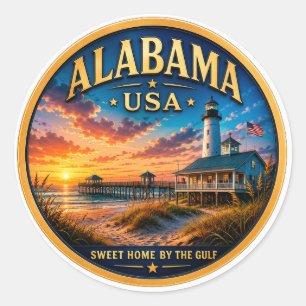 Andenken an Alabama Southern Charm State Reise Runder Aufkleber