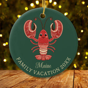 Andenken an Maine-Familienurlaub Hummer Keramik Ornament