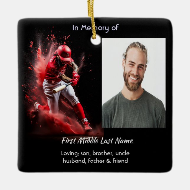 Andenken Baseball Softball Keramikornament (Vorderseite)