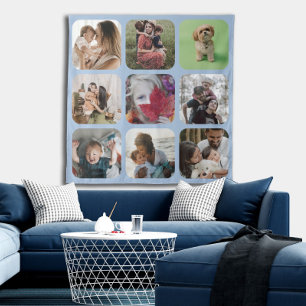 Andenken-Foto-Collage quadratische Vorlage abgerun Wandteppich