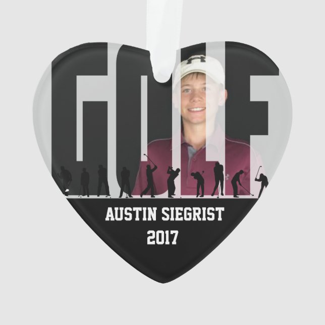 Andenken-Golf-Foto Ornament (Rückseite)