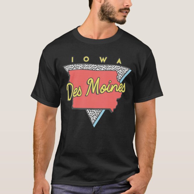 Andenken IA Des Moines Iowa Retro T-Shirt (Vorderseite)