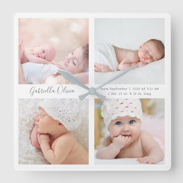 Andenken-Kinderzimmer-Wand-Uhr Quadratische Wanduhr (Vorderseite)