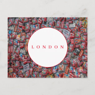 Andenken-Magnete aus London auf Postkarte