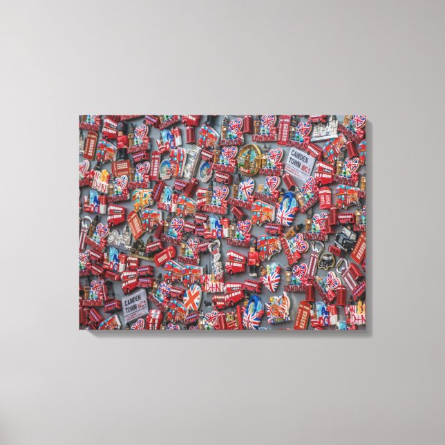 Andenken-Magnete in London zum Leinwand (Vorderseite)