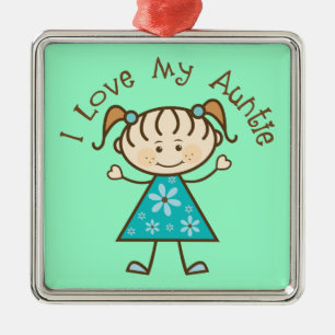 Andenken Tanten-Gift I Love My Tanten-Verzierung Silbernes Ornament