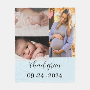 Andenkenfoto neugeborenes Baby Junge blau  Fleecedecke