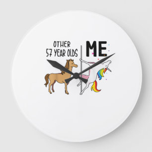 Andere 57-jährige Einhorn-Geburtstags- und Ich-Ges Große Wanduhr