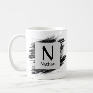 Ändere Anfangsbuchstabe Name Schwarz Pinsel - M N Kaffeetasse