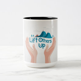 Andere aufheben zweifarbige tasse
