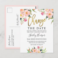 Ändere das Datum Pink Floral Gold Schrift