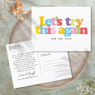 Ändere das Datum Verschobenes Ereignis Farbige Ankündigungspostkarte