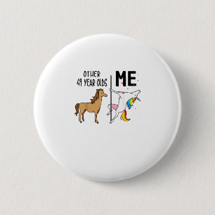 Andere Einhorn 49 Jahre alte Geburtstags- und Gesc Button