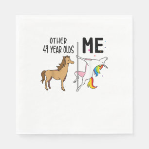 Andere Einhorn 49 Jahre alte Geburtstags- und Ich- Serviette