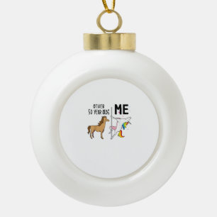 Andere Einhorn 50 Jahre alte Geburtstags- und Gesc Keramik Kugel-Ornament