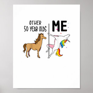 Andere Einhorn 50 Jahre alte Geburtstags- und Gesc Poster